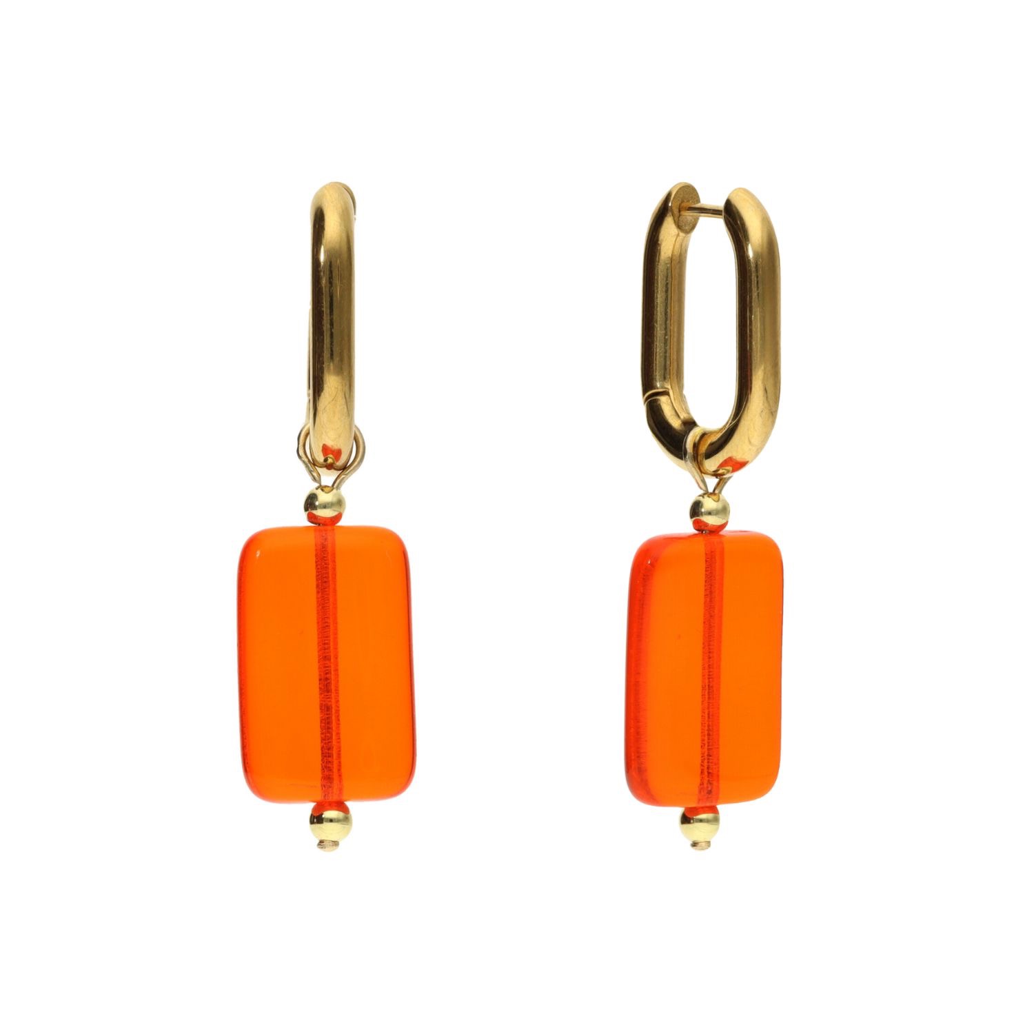 camps & camps oorbellen Glass Tropical Orange