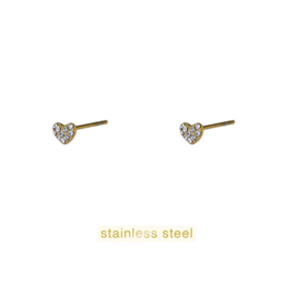 Go Dutch Label oorbellen Sparkle Heart Stud goud
