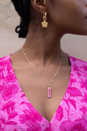 My Jewellery ketting | art ketting met roze amour bedel goud