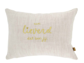 Zusss kussen lieverd 35x25cm peper en zout/goud
