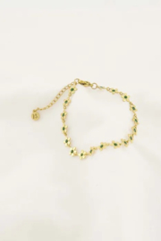 Zusss mooimakers armband met bloemen donkergroen goud