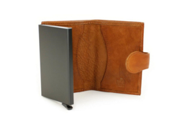Bear design Pasjeshouder 'Elsie' cognac woven