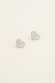 My Jewellery oorbellen | studs groot hart zilver