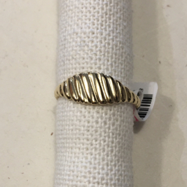 My Jewellery ring | verstelbare ring gestreept goud.