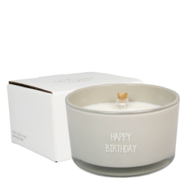 My Flame flessenpost kaars - happy birthday - fig's delight