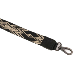 Bear Design Bag strap bohemian beige zwart