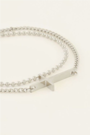 My Jewellery armband |  Bold Spirit dubbele armband met kruis zilver