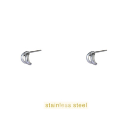 Go Dutch Label oorbellen Subtle Double Line Stud zilver