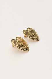 My Jewellery oorbellen iconic met hartjes ogen goud