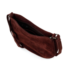 Bear design suede schoudertasje 'Tamara' bordeaux