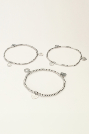 My Jewellery Candy armbanden set met hartjes zilver