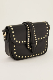 MY Jewellery tas | zwarte schoudertas met goudkleurige studs