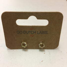 Go Dutch Label oorbellen | knopjes diamantjes rond goud.