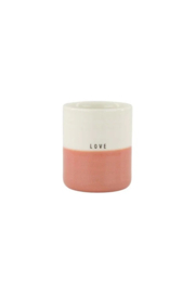 Zusss geurkaars reactive glaze love M wit/roze