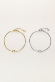My Jewellery forever connected minimalistische armbanden set zilver en goud