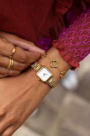 My Jewellery vintage vierkant horloge met schakelband goud