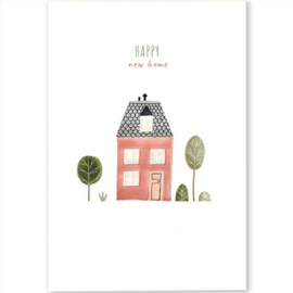ansichtkaart vilt happy new home