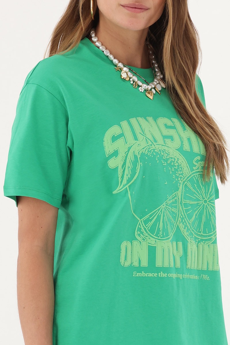 My Jewellery Groen T-shirt "Sunshine on my mind"