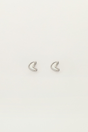 My jewellery oorbellen studs hart parel zilver