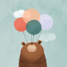 wenskaart studio noorderlicht beer met ballonnen