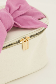 My Jewellery beige toilettas met roze strik