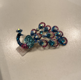 Go Dutch Label broche Sparkly Peacock - Blue - 14K