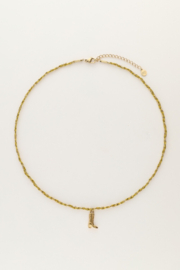 My jewellery Sunrocks gele koord ketting met laars goud