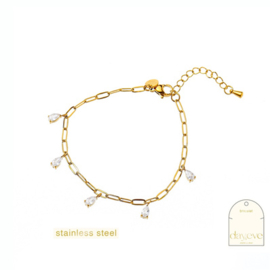 Go Dutch Label armband Sparkle Drops Bracelet goud