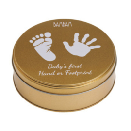bambam gips hand/voetafdruk blikje goud
