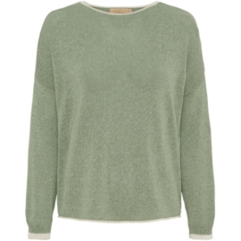 marta du chateau knitted top Margueritte groen/beige
