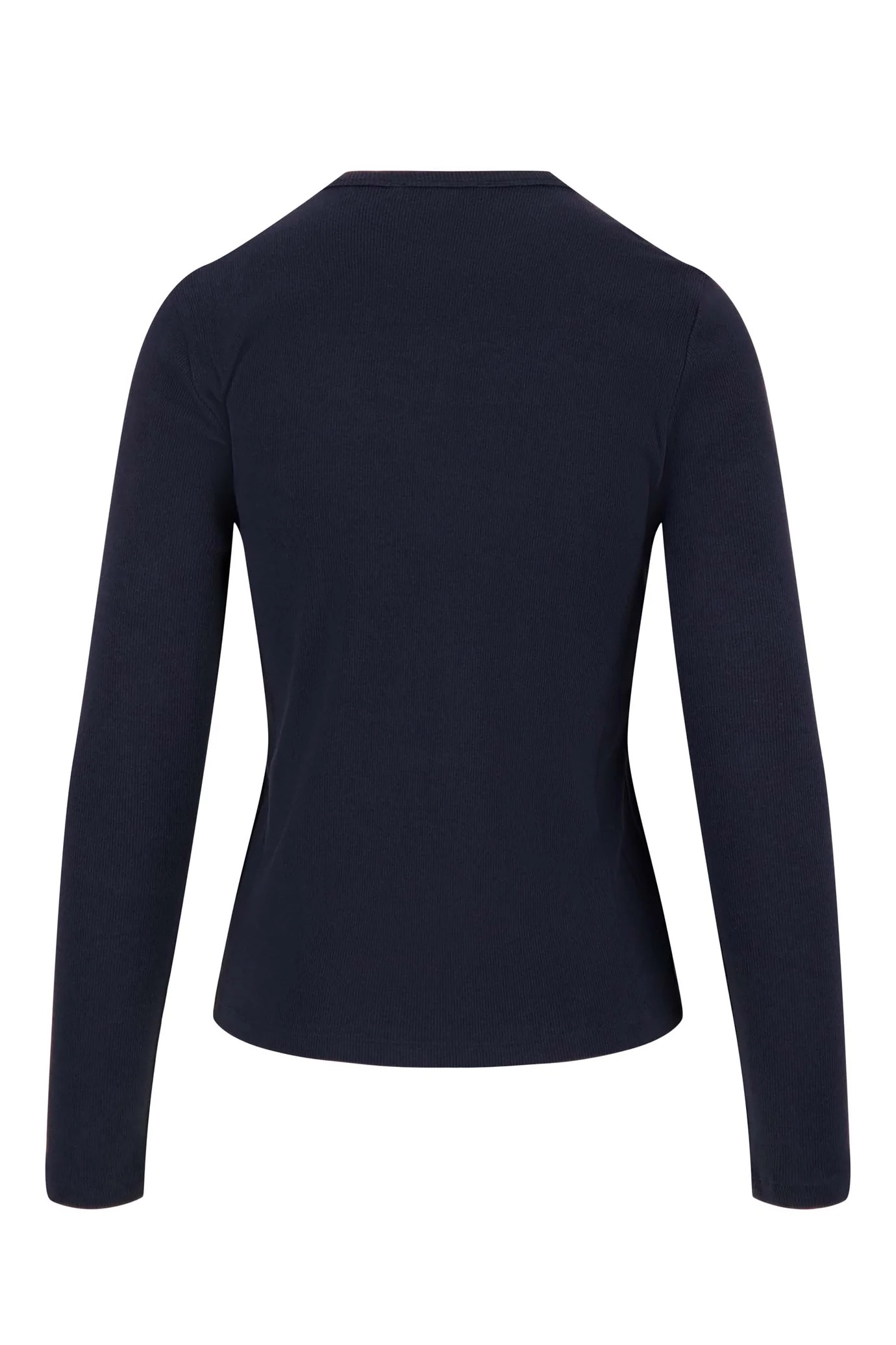 zusss basic rib ronde hals top met stretch navy