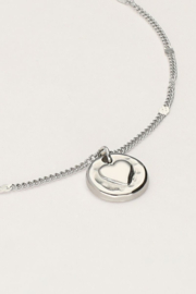 My jewellery Unconditional love bracelet "hammered heart" zilver