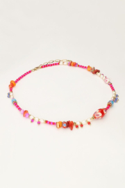 My Jewellery ketting | art gekleurde kralen ketting goud