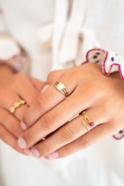 My jewellery verstelbare ring Vintage met gekleurde roos goud