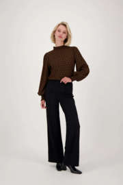zusss blouse met col in crinkle stof met blockprint