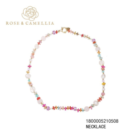rose en camellia ketting kleur kralen