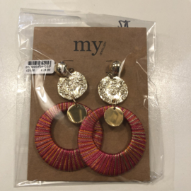 My Jewellery oorbellen | gevlochten statement oorbellen roze goud*