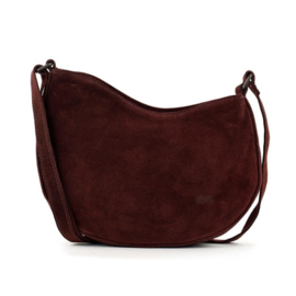 Bear design suede schoudertasje 'Tamara' bordeaux