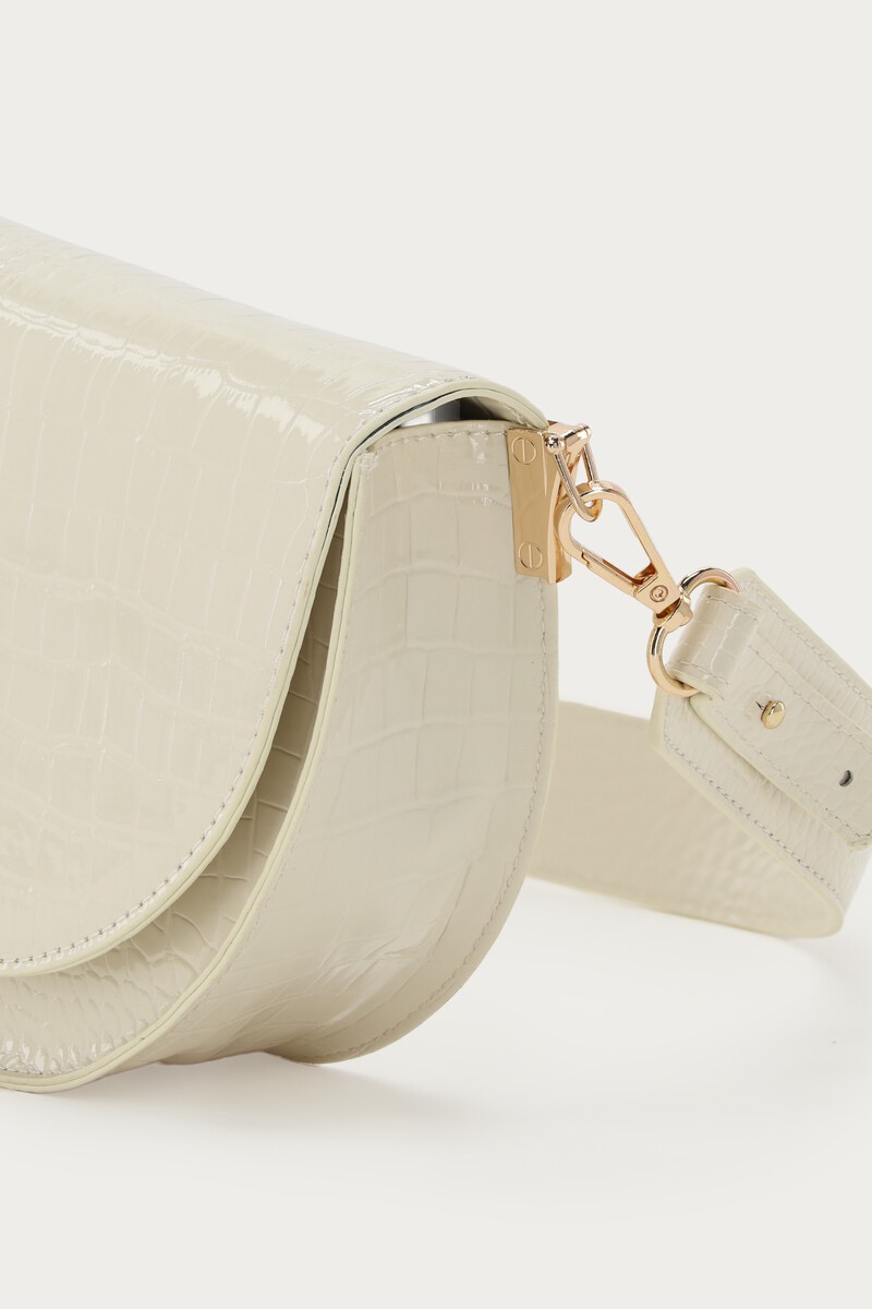 My Jewellery Witte half ronde schoudertas met crocoprint