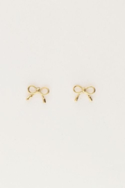 My Jewellery oorbellen | minimalistische strikjes studs goud