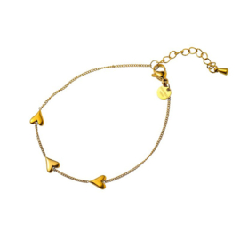 Go Dutch Label armband hartjes Bracelet goud