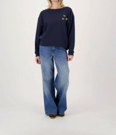 zusss sweater met broche navy