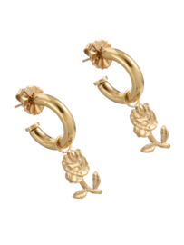 rose en camellia oorbellen hoops met roosjes