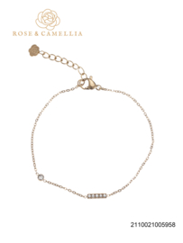 rose en camellia armband met steentje en staafje steentjes