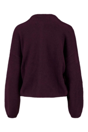 zusss vest met broche burgundy