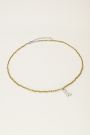 My jewellery Sunrocks gele koord ketting met laars zilver
