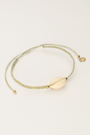 My Jewellery armband | art gouden koord armband met schelp