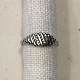 My Jewellery ring | verstelbare ring gestreept zilver.