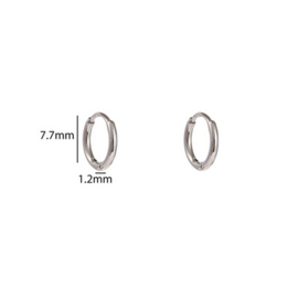 Go Dutch Label oorbellen small hoop 1,6mmx6mm zilver