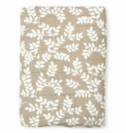 A Little Lovely Company swaddle | leaves taupe